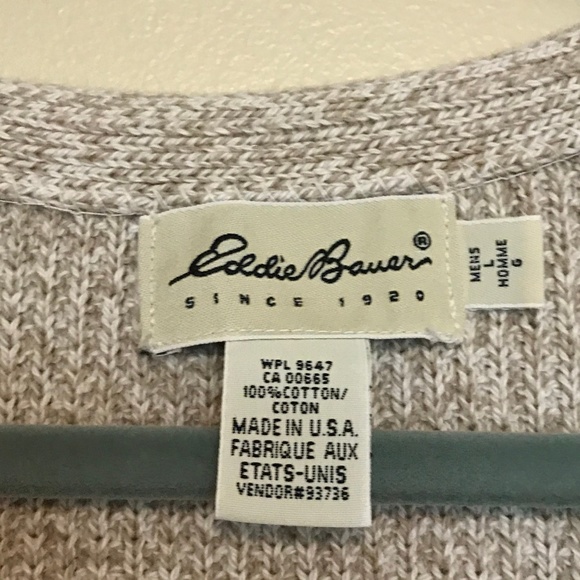 Eddie Bauer Size Large Camel Sweater Vest: 2160 - Picture 4 of 7